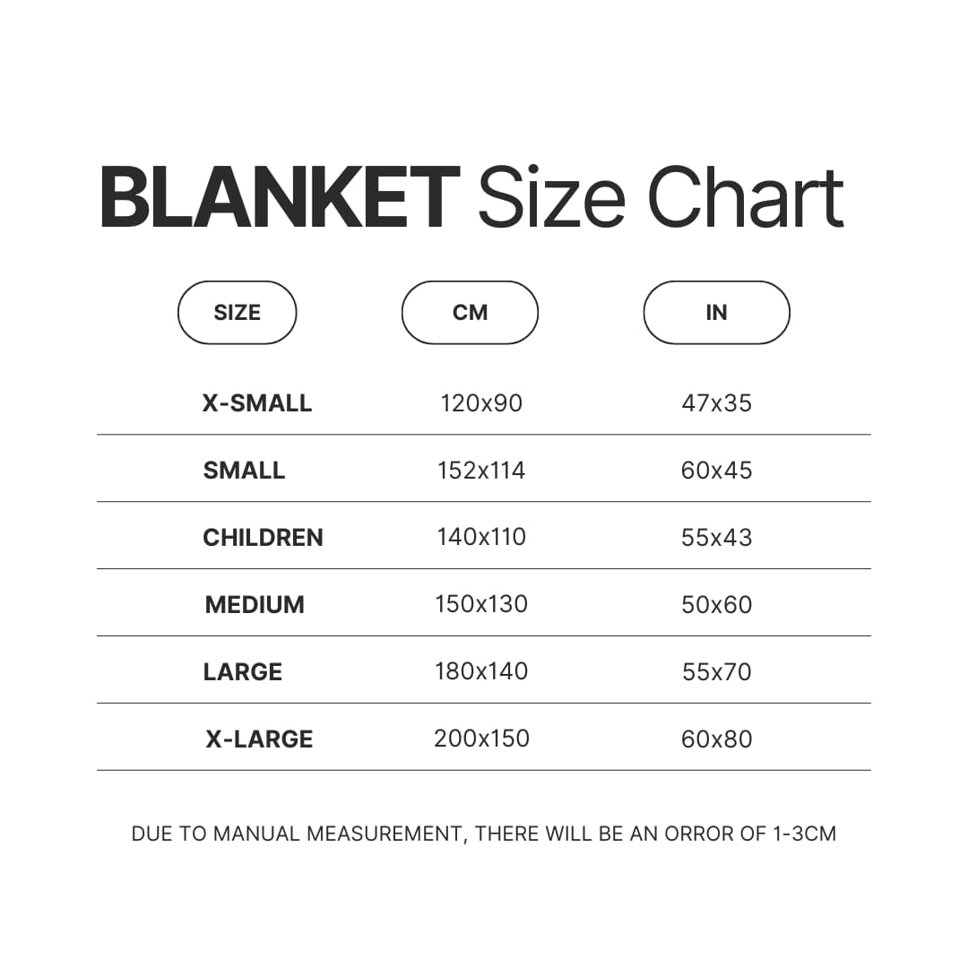 Blanket Size Chart - Total Drama Island Store