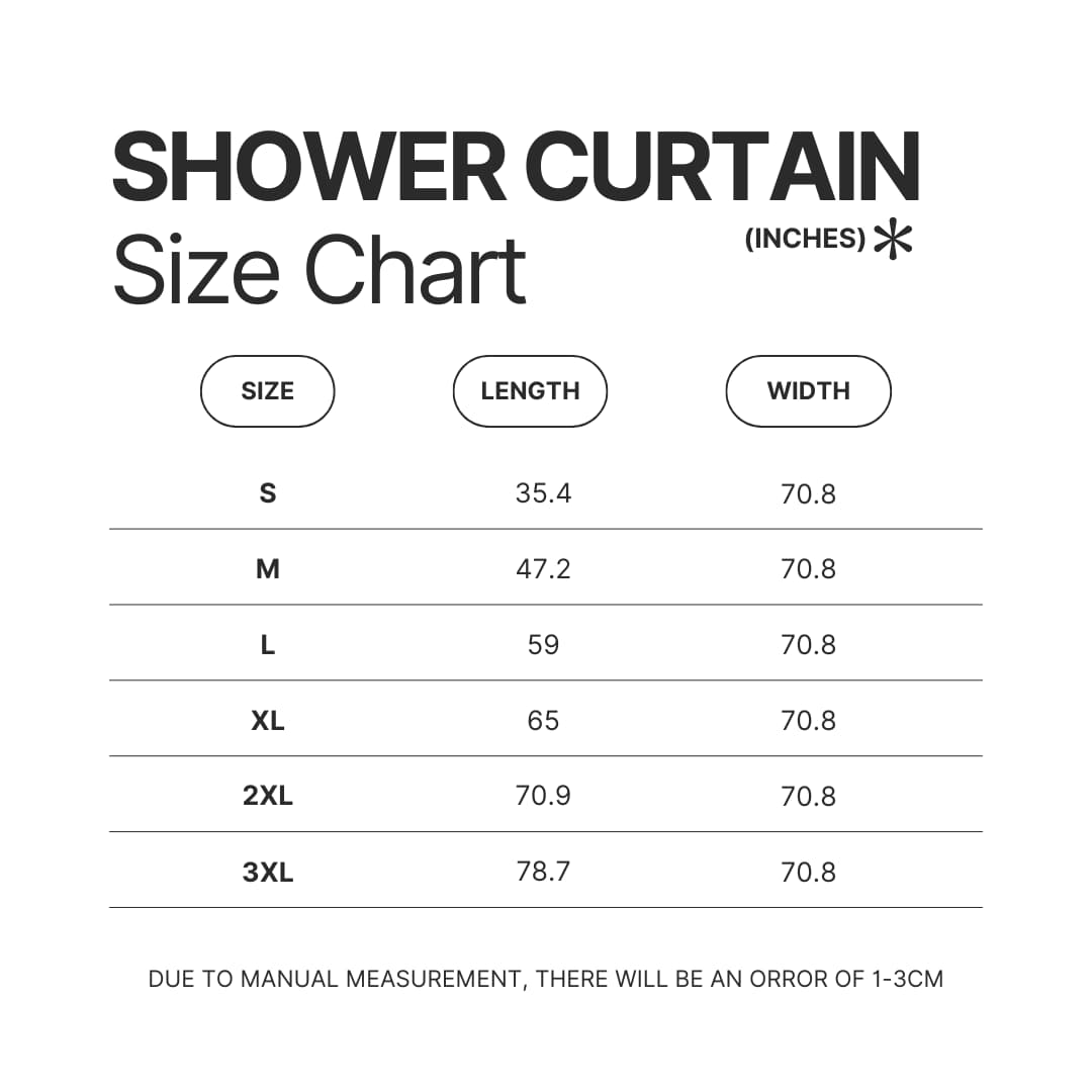 Shower Curtain Size Chart - Total Drama Island Store